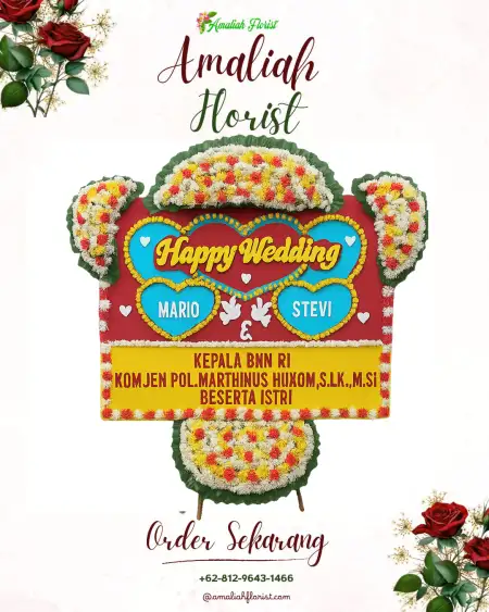 Papan Bunga Pernikahan Satak
